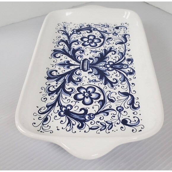 Nova Deruta Serving Snack Appetizer Plate Tray 12.25” Italian Arabesco Floral - Picture 6 of 9